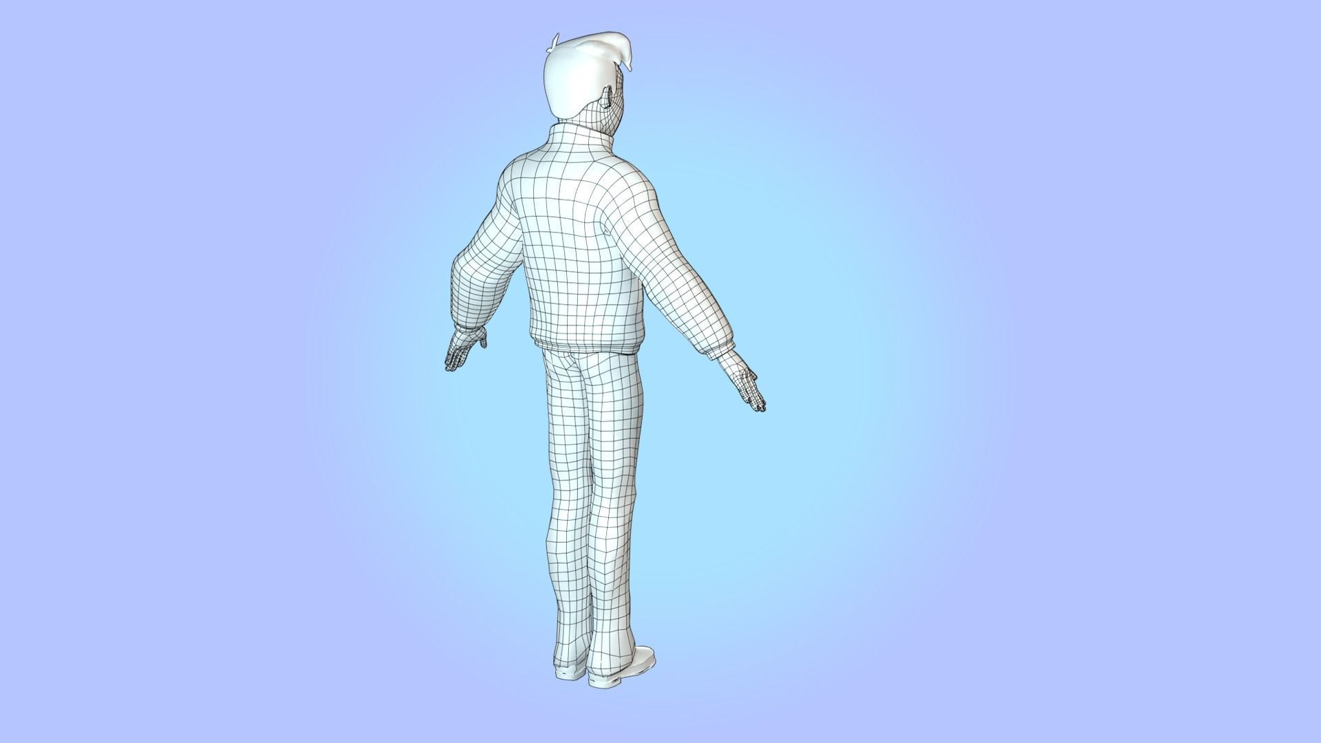 Cartoon man rigged Low-poly 3D model_38