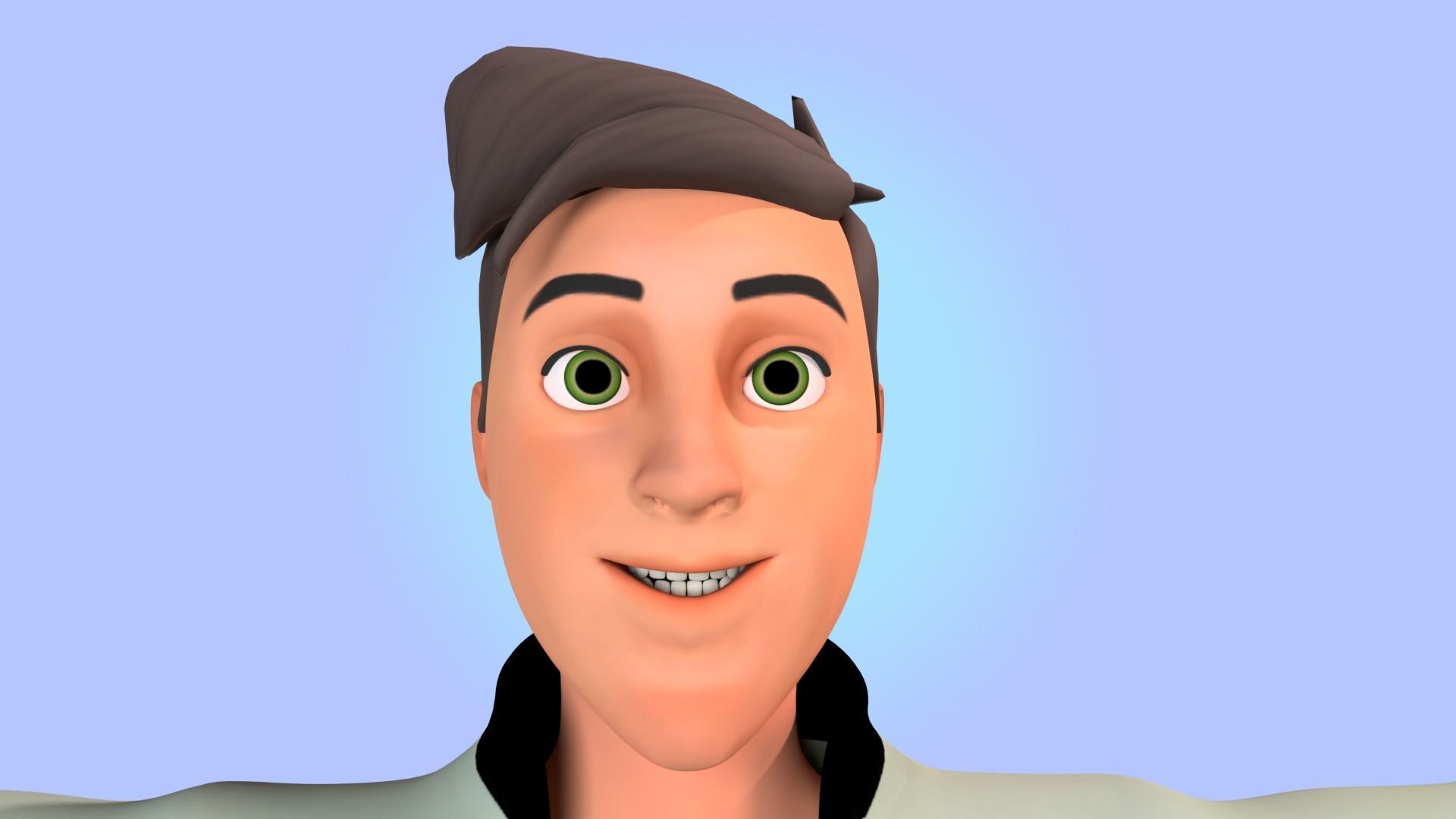 Cartoon man rigged Low-poly 3D model_23