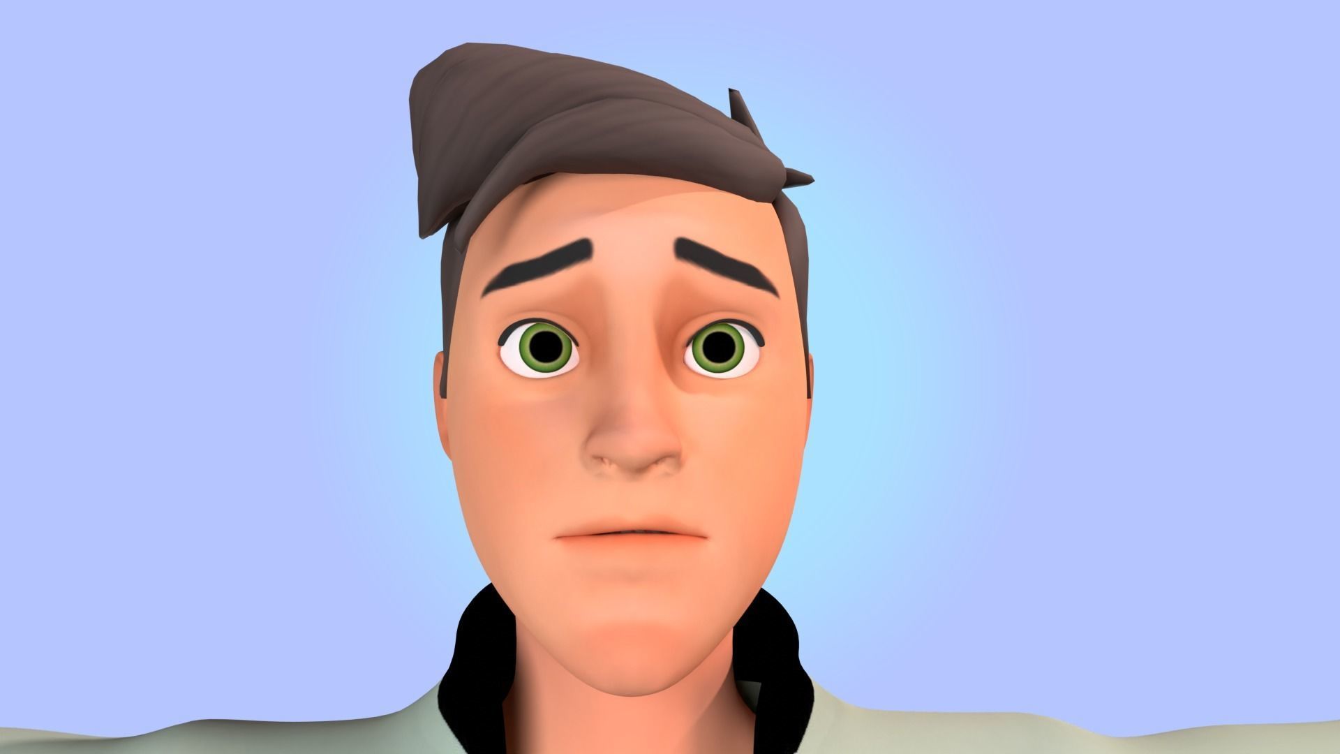 Cartoon man rigged Low-poly 3D model_10