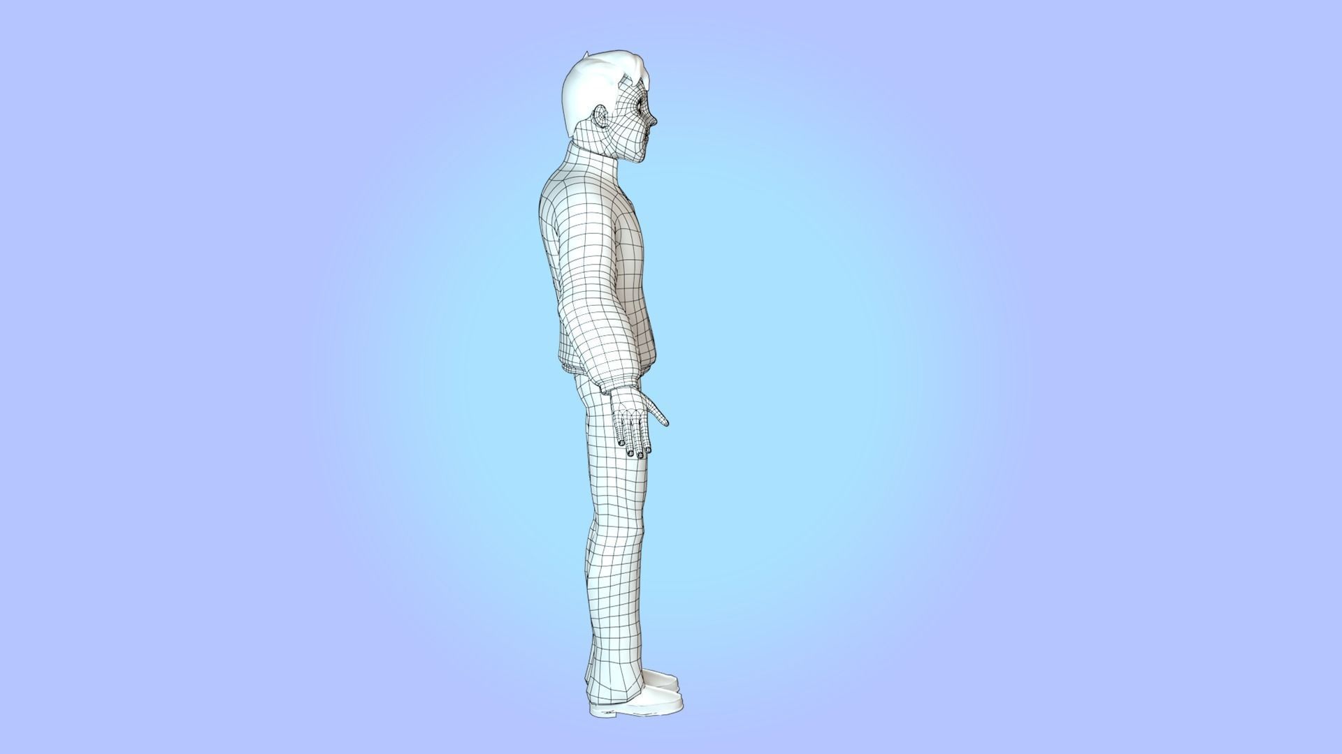 Cartoon man rigged Low-poly 3D model_36