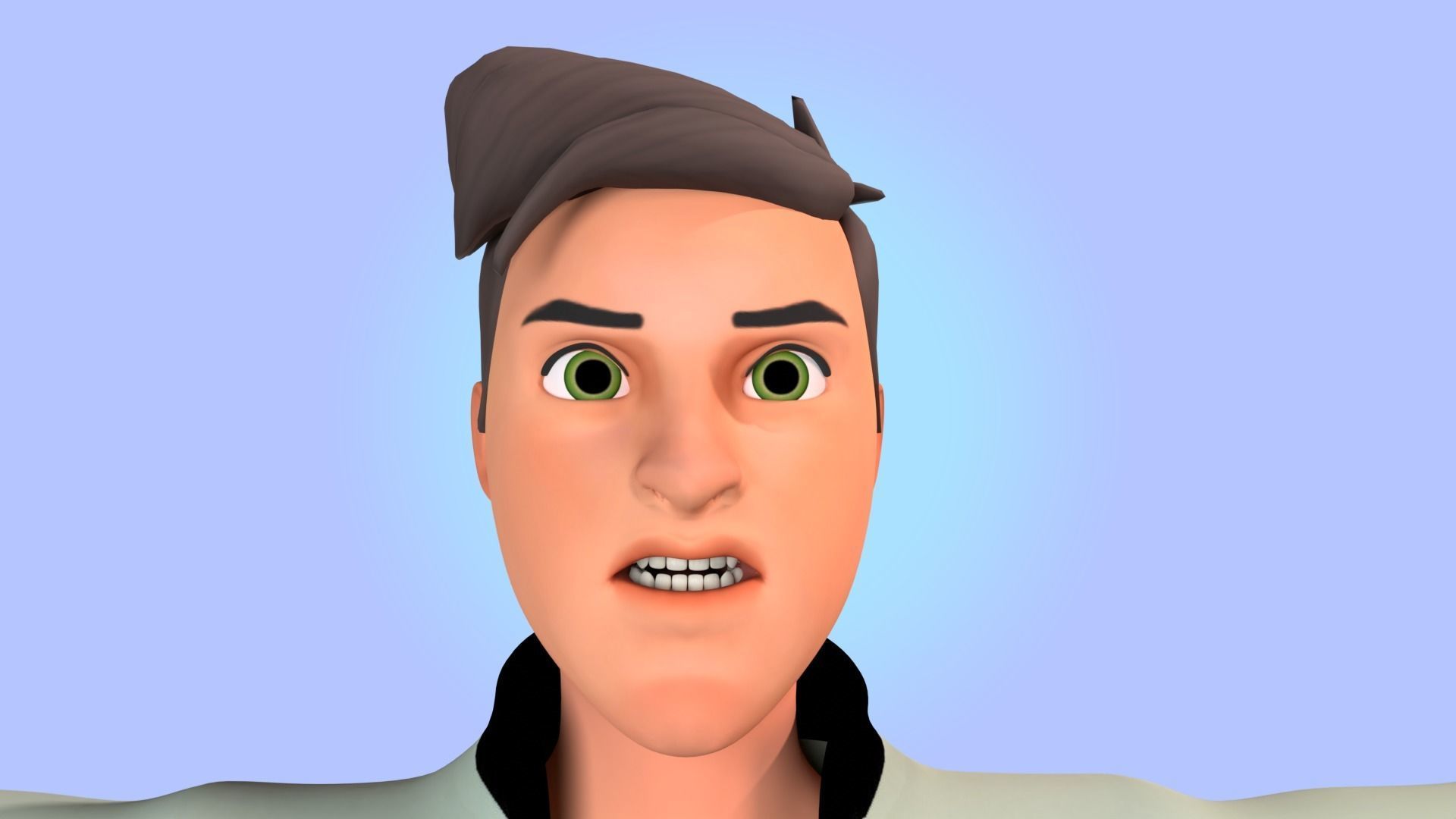 Cartoon man rigged Low-poly 3D model_9