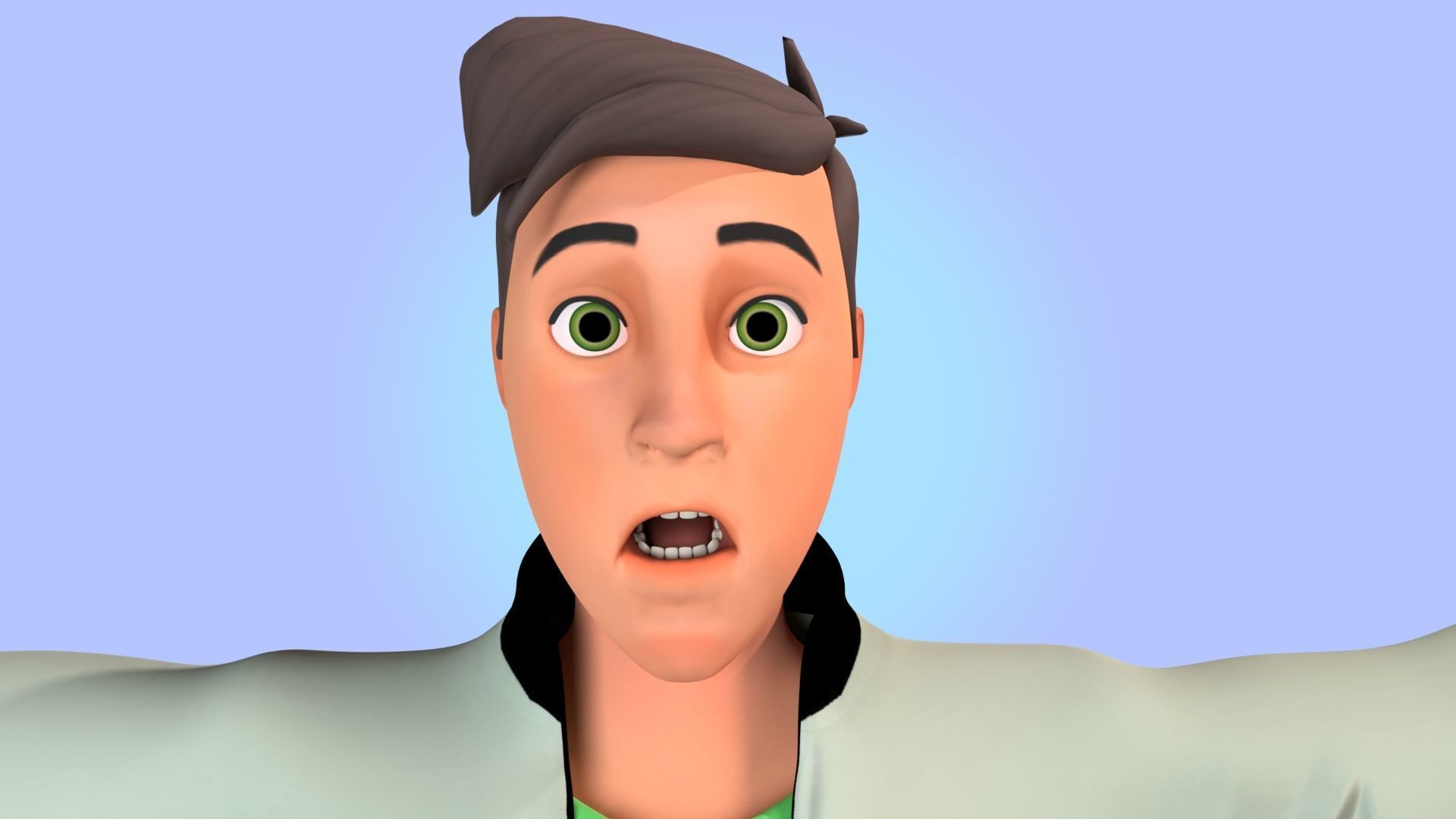 Cartoon man rigged Low-poly 3D model_8