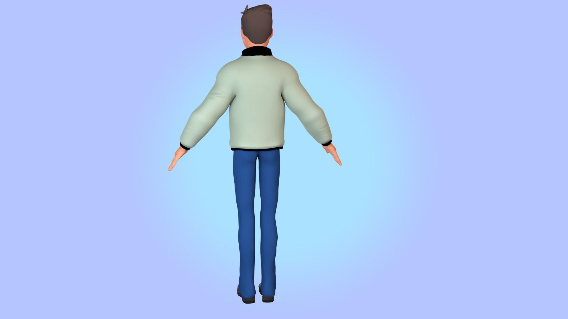 Cartoon man rigged Low-poly 3D model_39