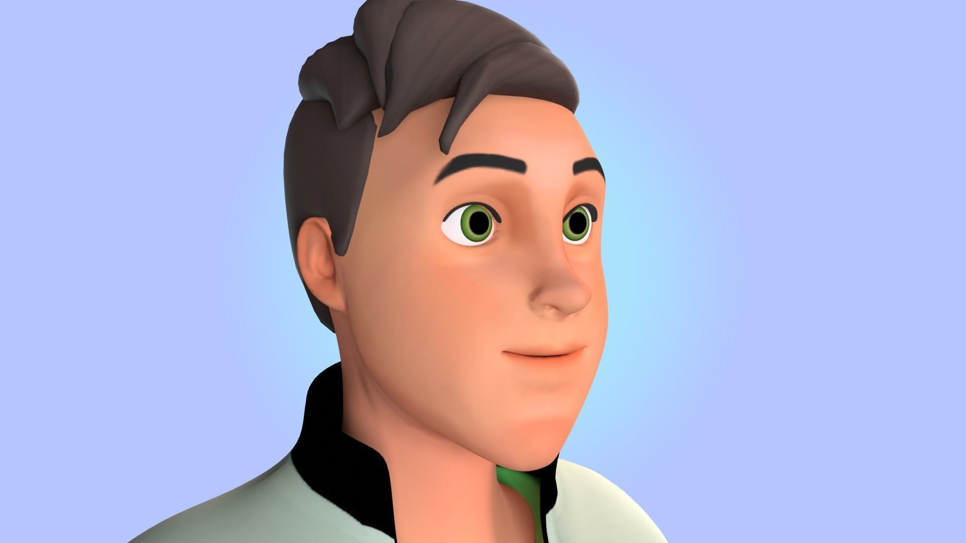 Cartoon man rigged Low-poly 3D model_19