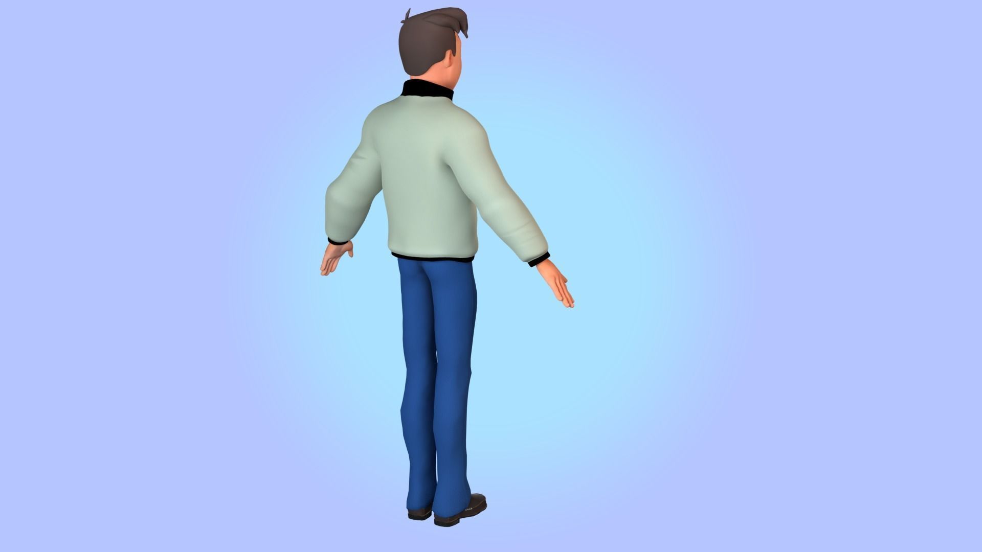 Cartoon man rigged Low-poly 3D model_37