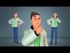 Cartoon man rigged Low-poly 3D model_1