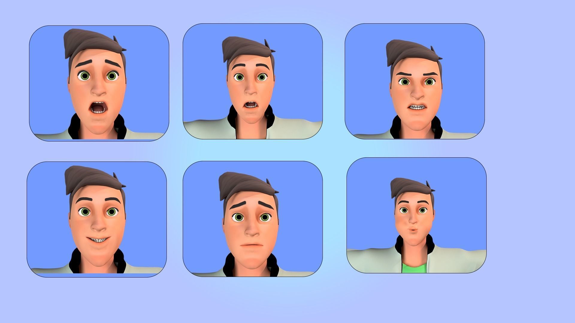 Cartoon man rigged Low-poly 3D model_7