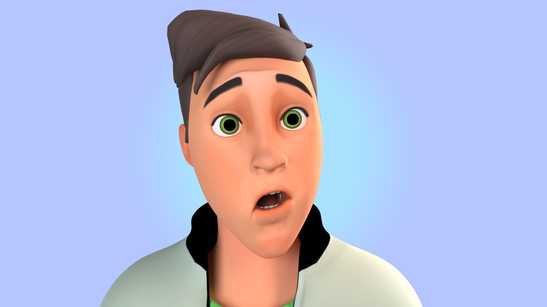 Cartoon man rigged Low-poly 3D model_15