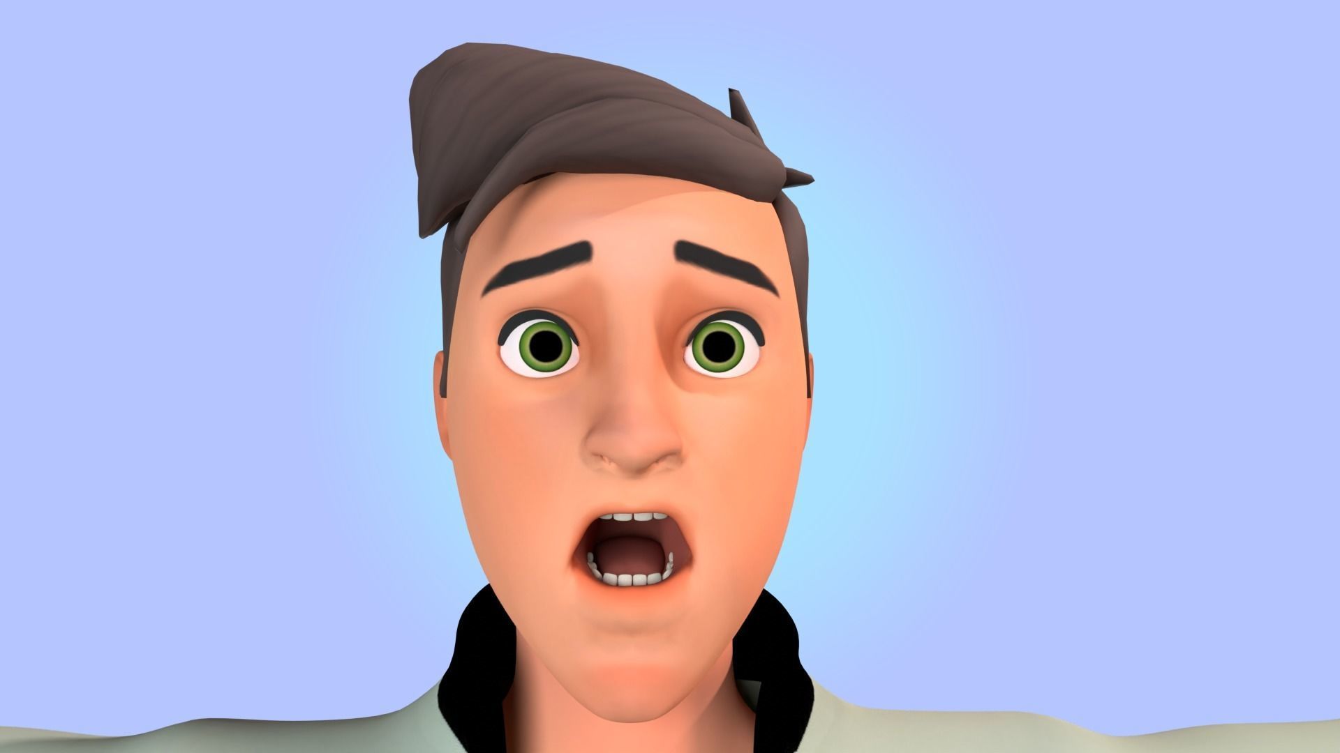Cartoon man rigged Low-poly 3D model_16