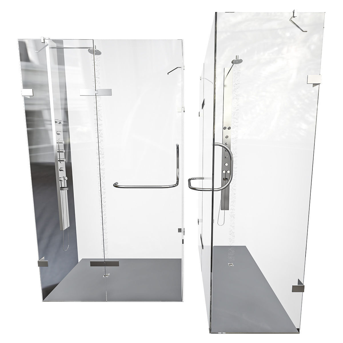 Monteray  H Frameless Rectangle Hinged 3D model_2
