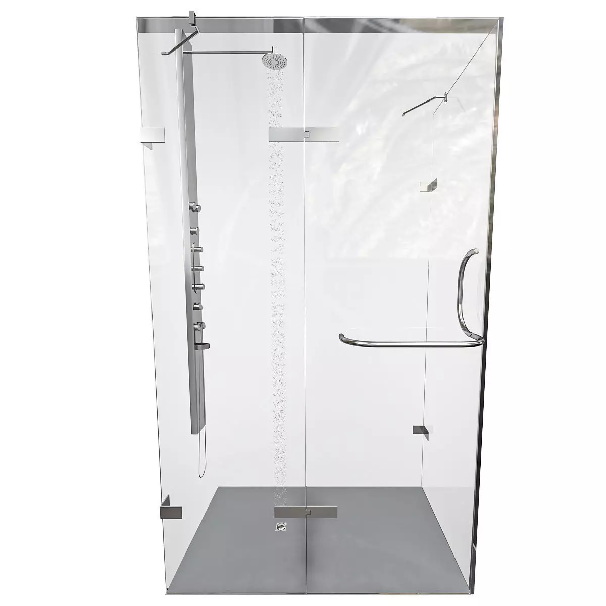 Monteray  H Frameless Rectangle Hinged 3D model_0