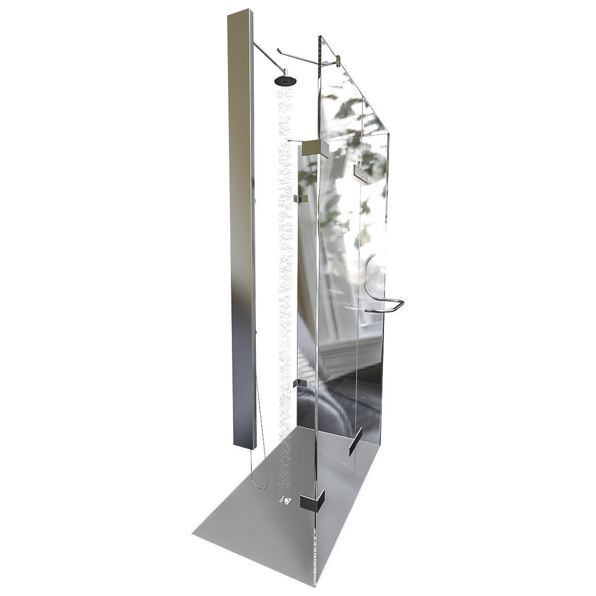 Monteray  H Frameless Rectangle Hinged 3D model_3