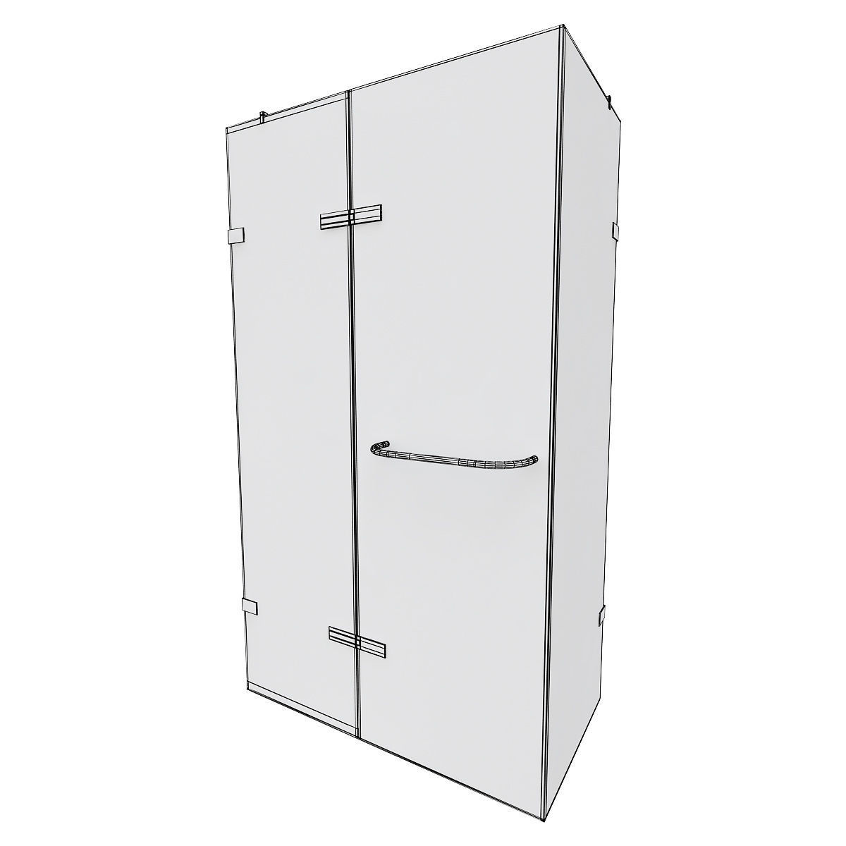 Monteray  H Frameless Rectangle Hinged 3D model_4