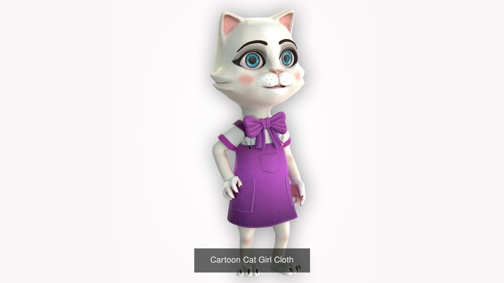 Cartoon Cat Girl 3D Model Collection_5
