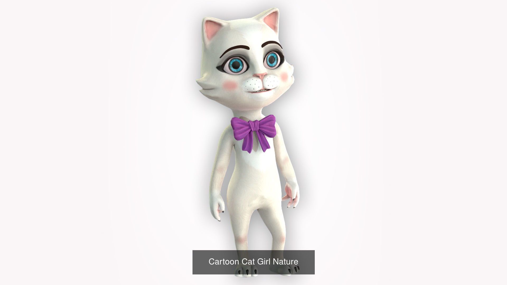 Cartoon Cat Girl 3D Model Collection_6