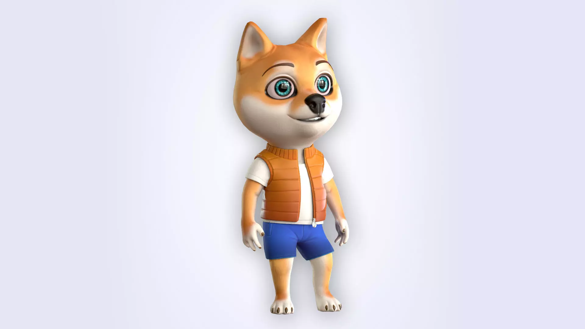 Cartoon Dog Cloth Low-poly 3D model