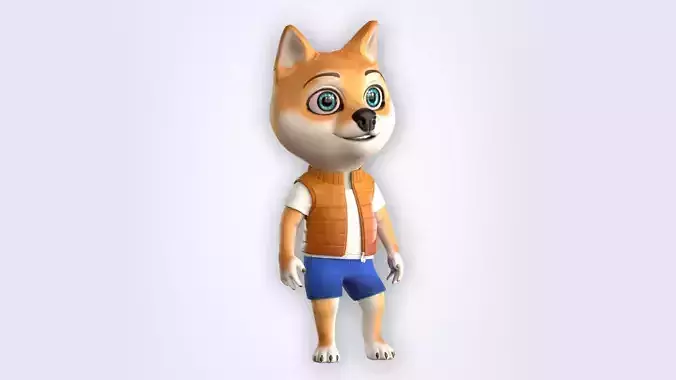 Cartoon Dog Cloth Low-poly 3D model