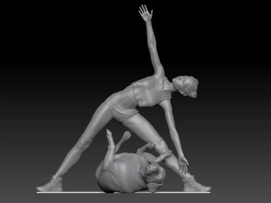 YOGA WITH MY DOG 2 3D print model