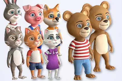 Cartoon Animals Mega Bundle 3D Model Collection_0