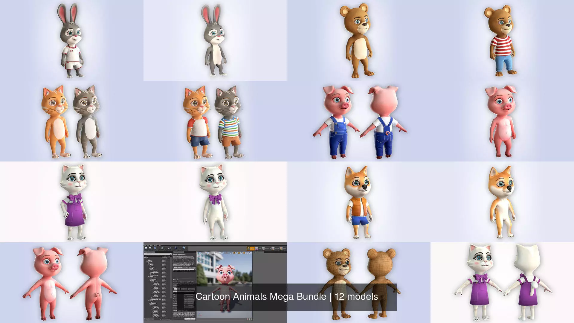 Cartoon Animals Mega Bundle 3D Model Collection_25