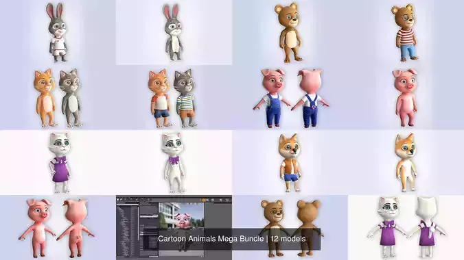 Cartoon Animals Mega Bundle