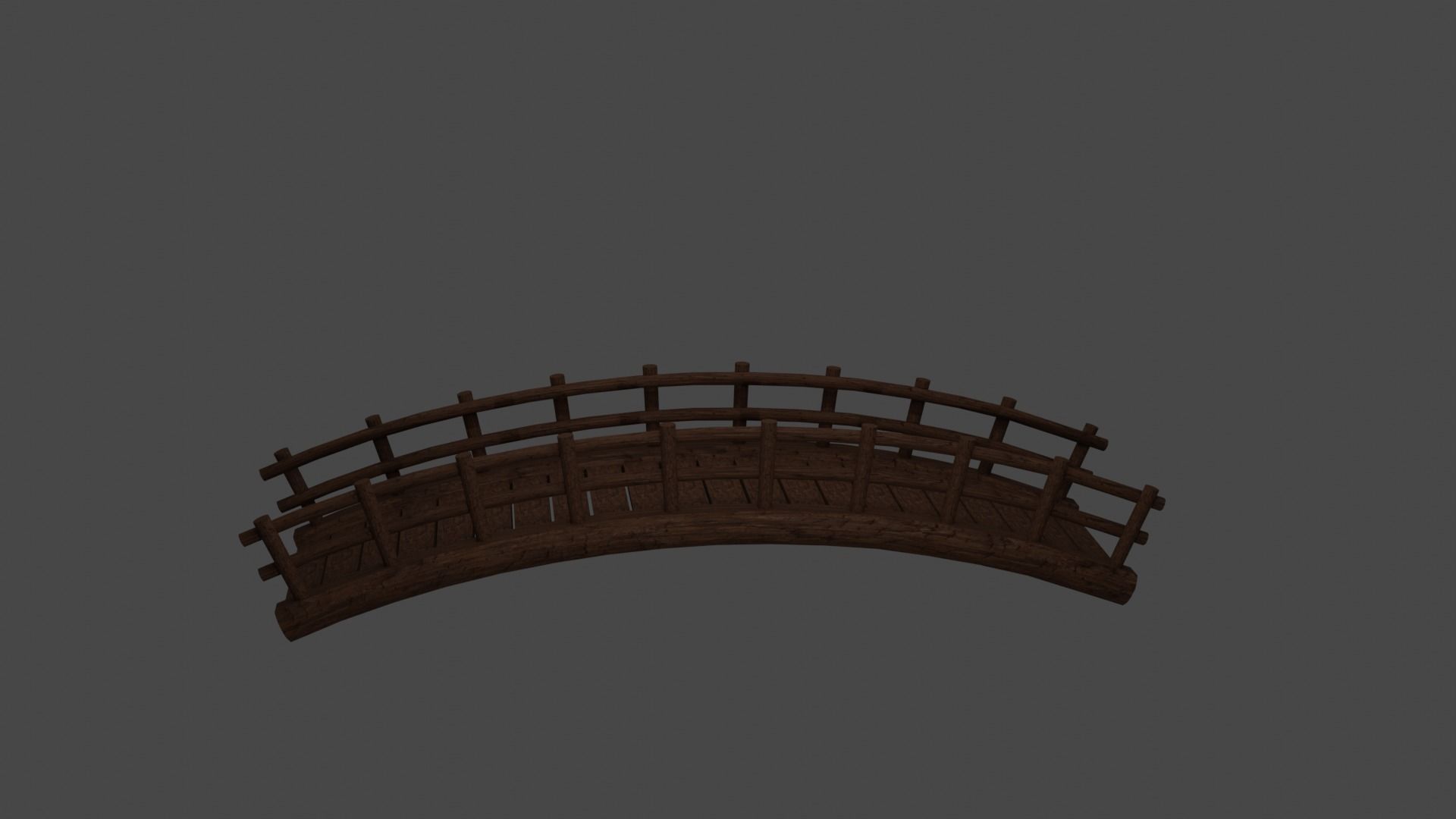 3D Bridge Model wooden Free low-poly 3D model_6