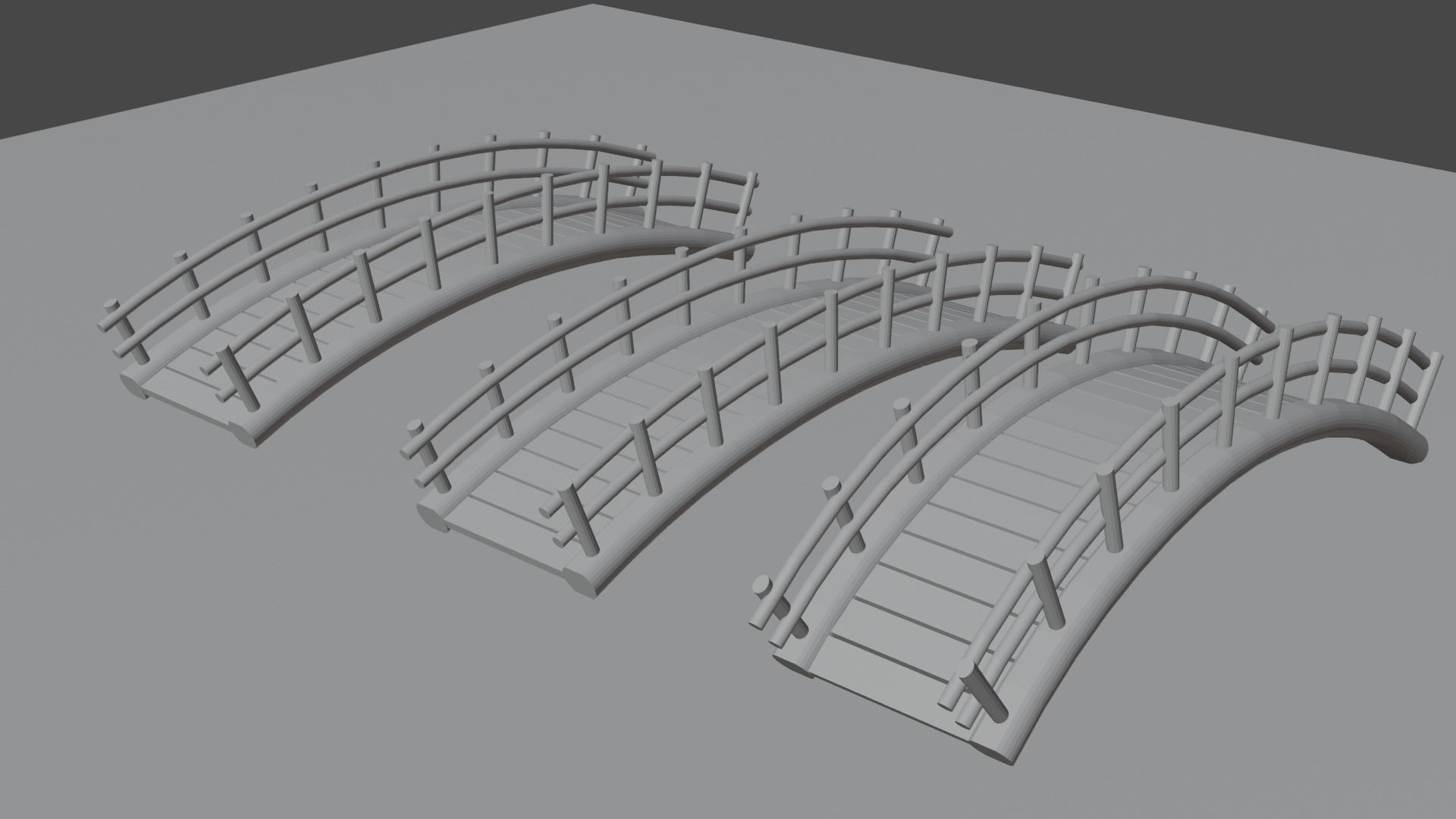 3D Bridge Model wooden Free low-poly 3D model_3
