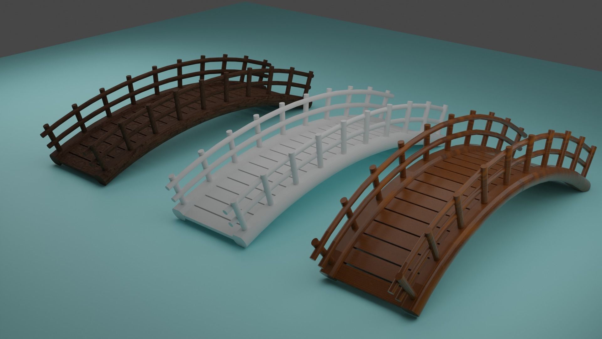 3D Bridge Model wooden Free low-poly 3D model_2