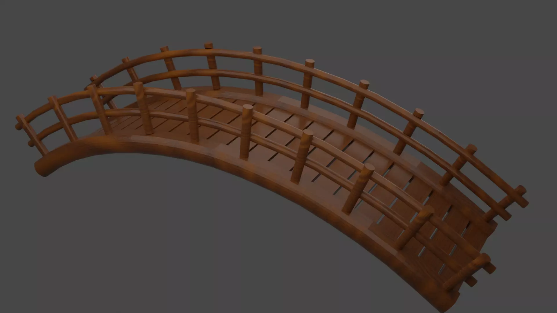 3D Bridge Model wooden Free low-poly 3D model_0