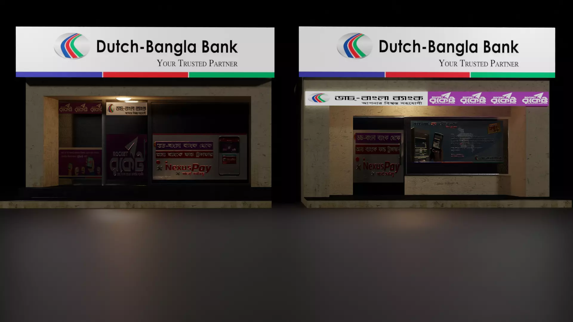 DBBL ATM Booth Free 3D model_0