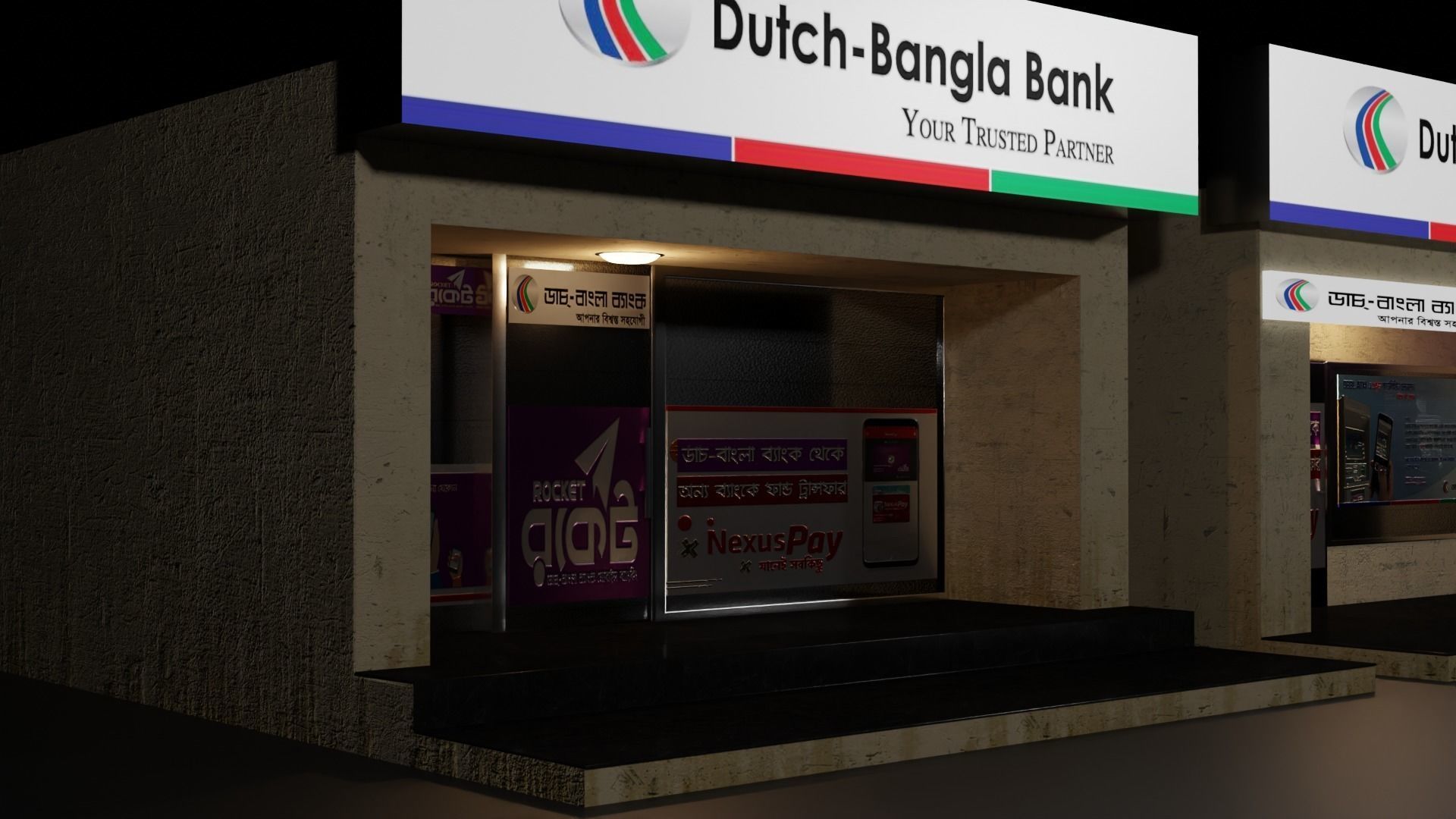 DBBL ATM Booth Free 3D model_1