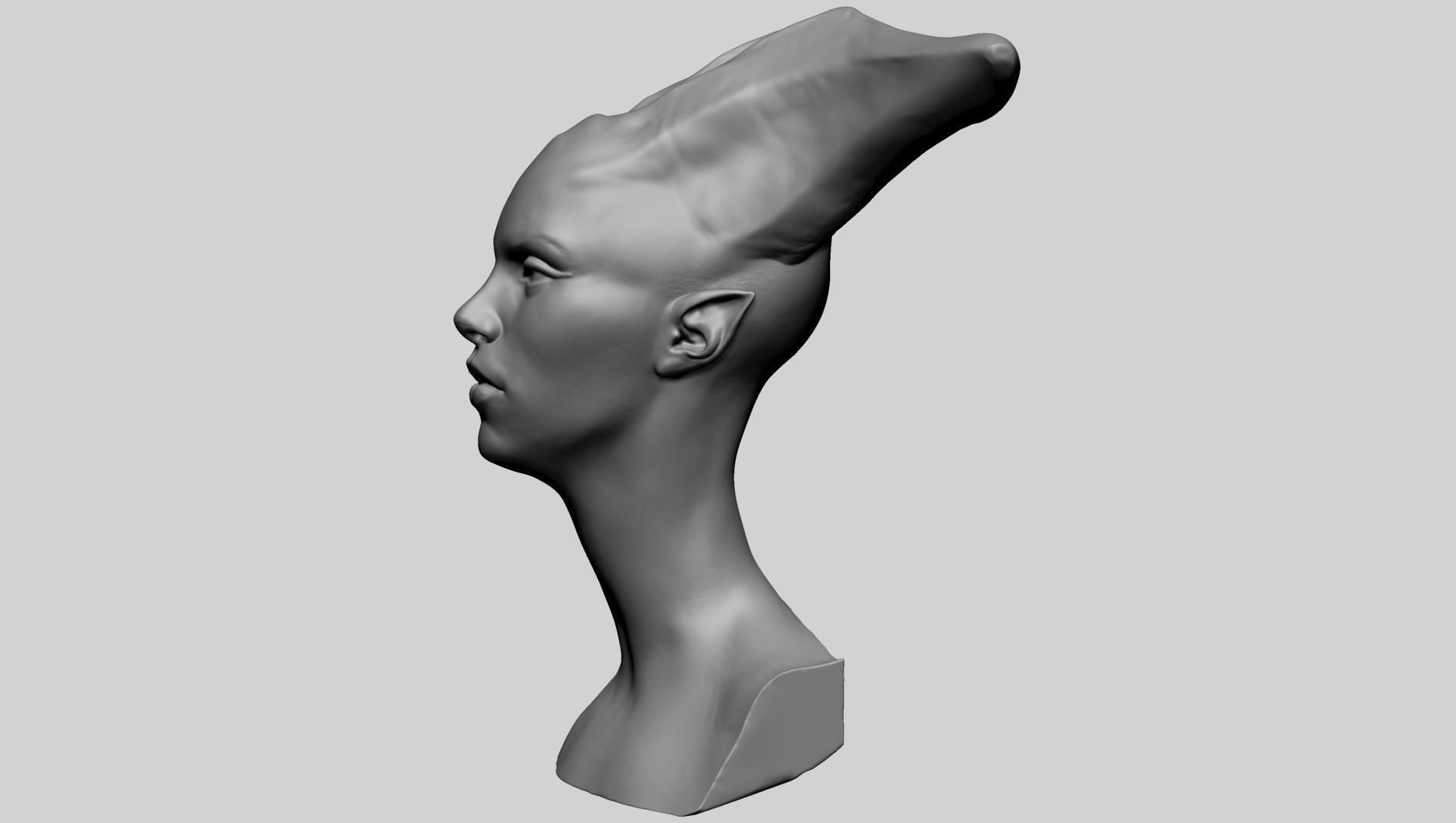 Fantasy Female Head K 3D model_5