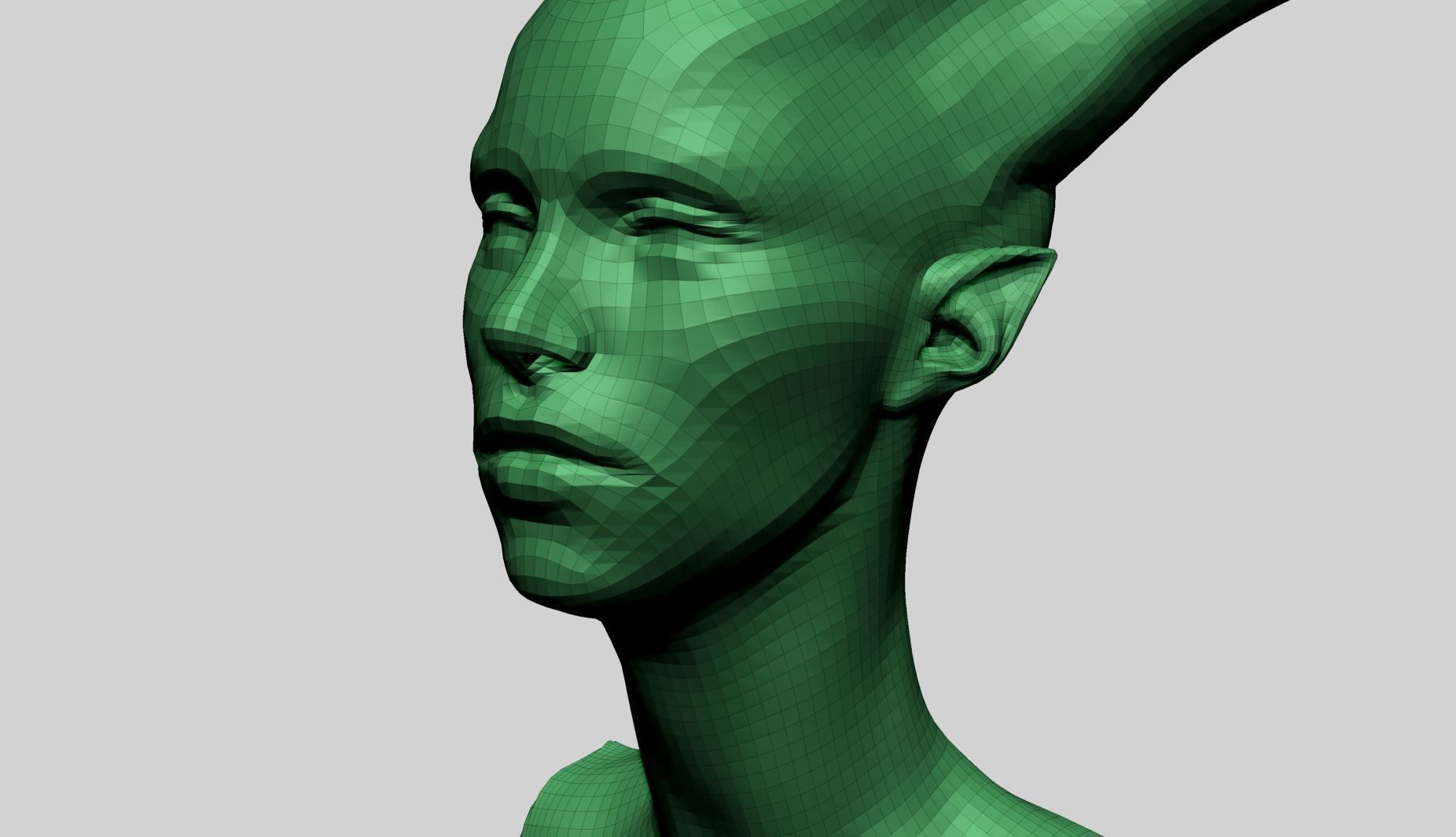 Fantasy Female Head K 3D model_9