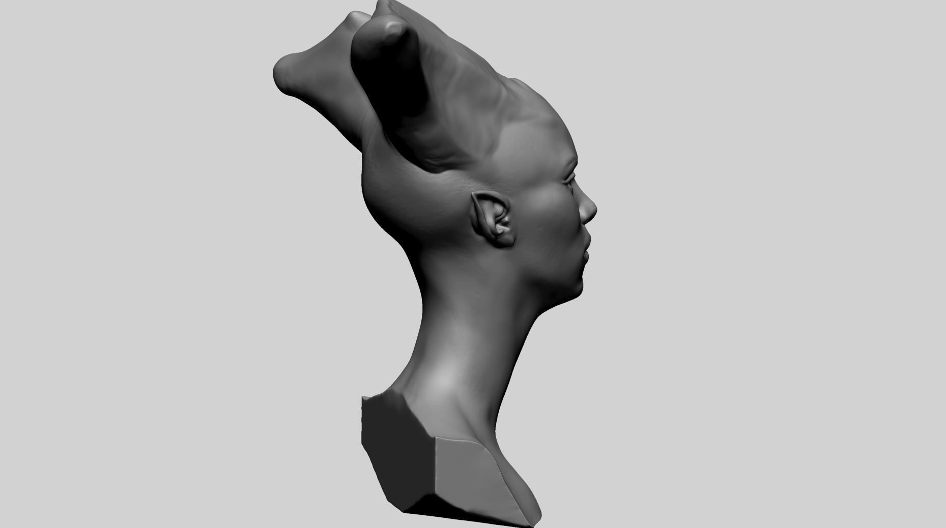 Fantasy Female Head K 3D model_2