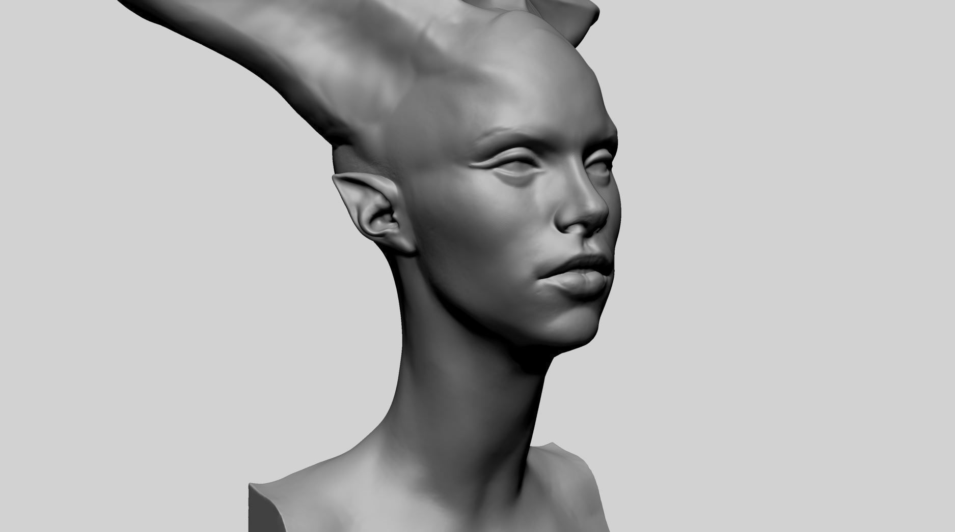 Fantasy Female Head K 3D model_7