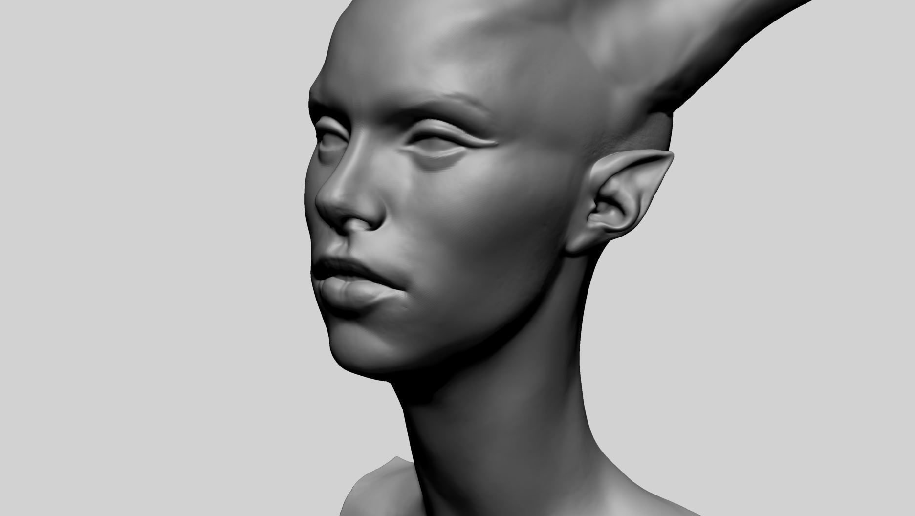 Fantasy Female Head K 3D model_8