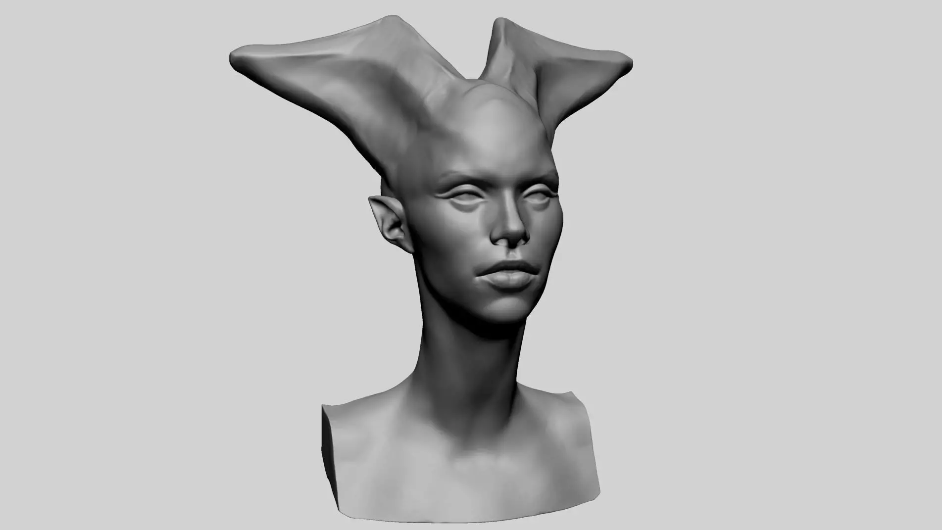 Fantasy Female Head K 3D model_0
