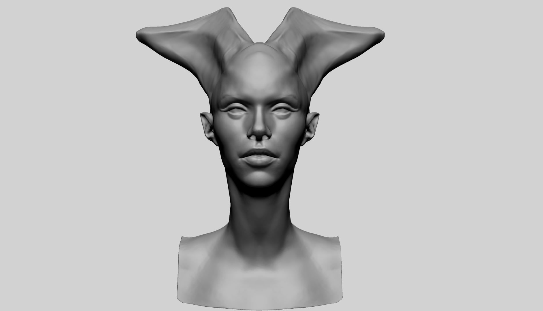Fantasy Female Head K 3D model_6