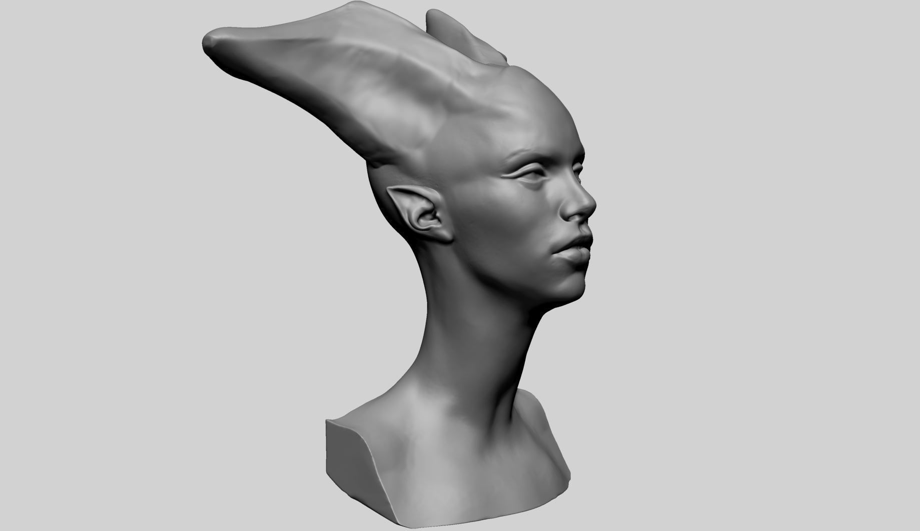 Fantasy Female Head K 3D model_1