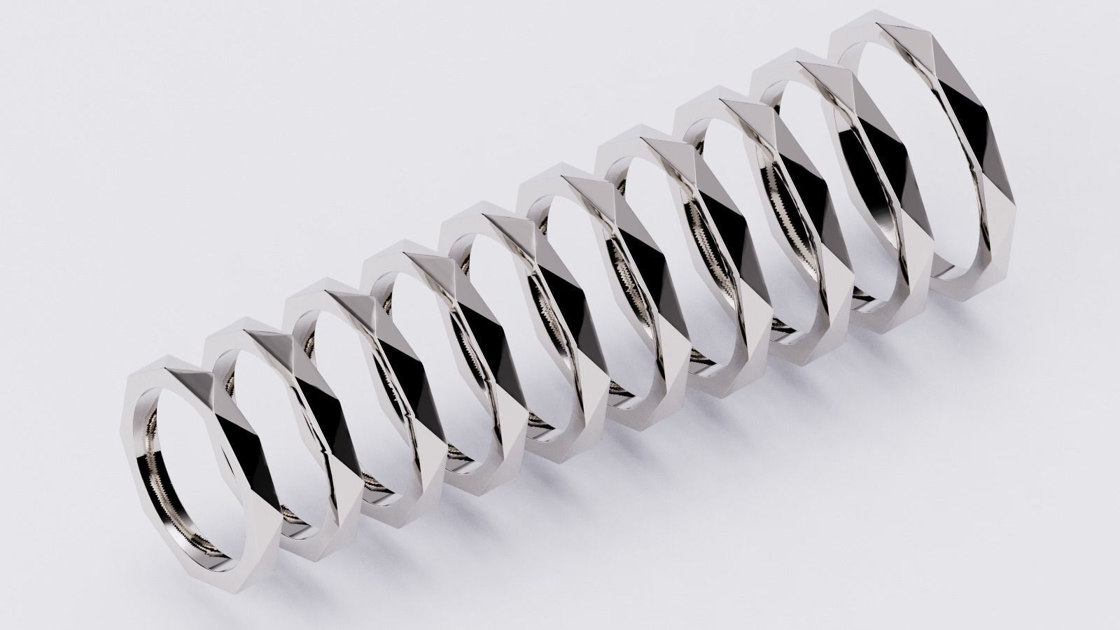 Wedding rings Laurence Signature collection All Sizes version1 3D print model_2