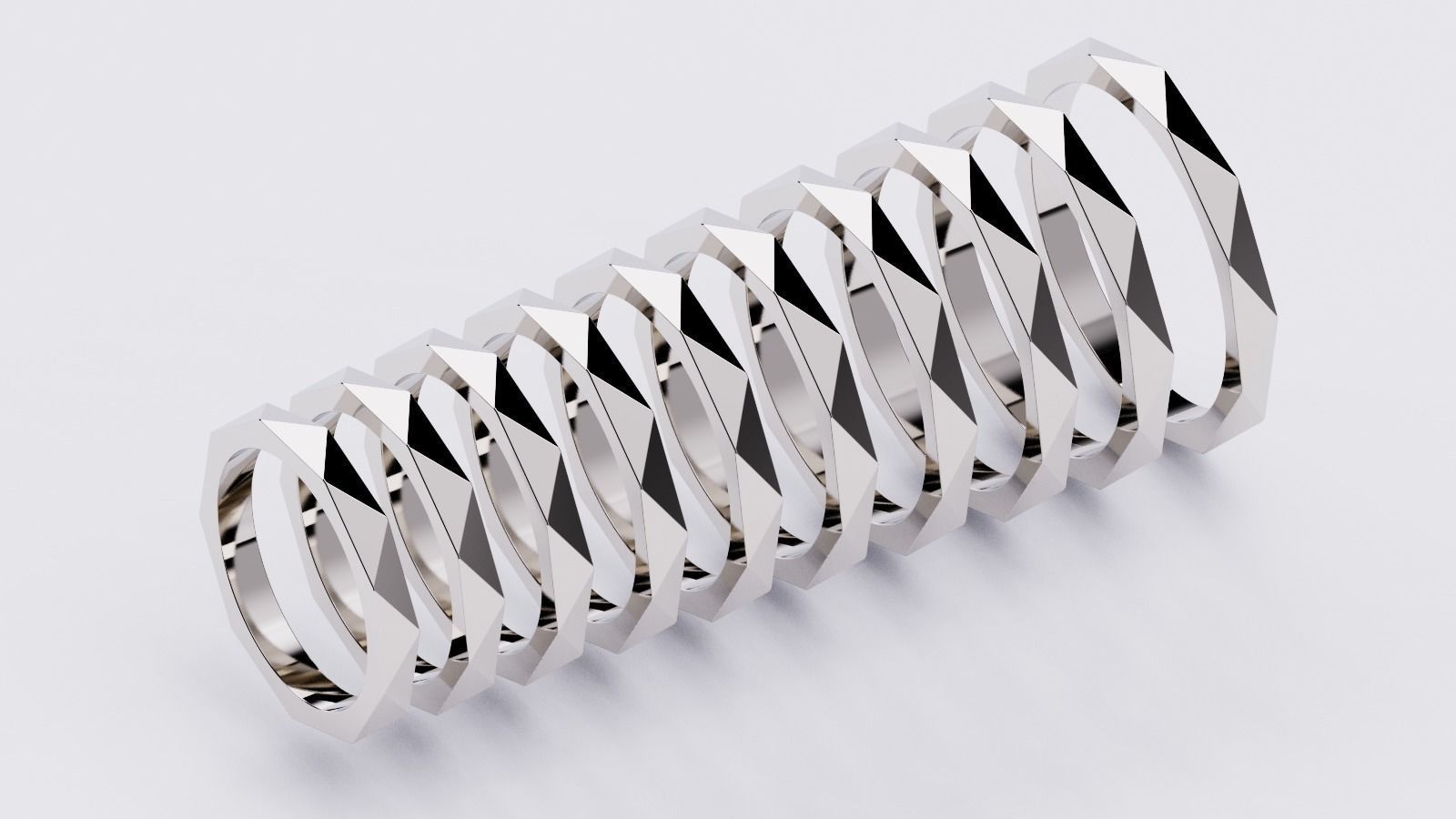 Wedding rings Laurence Signature collection All Sizes version1 3D print model_3