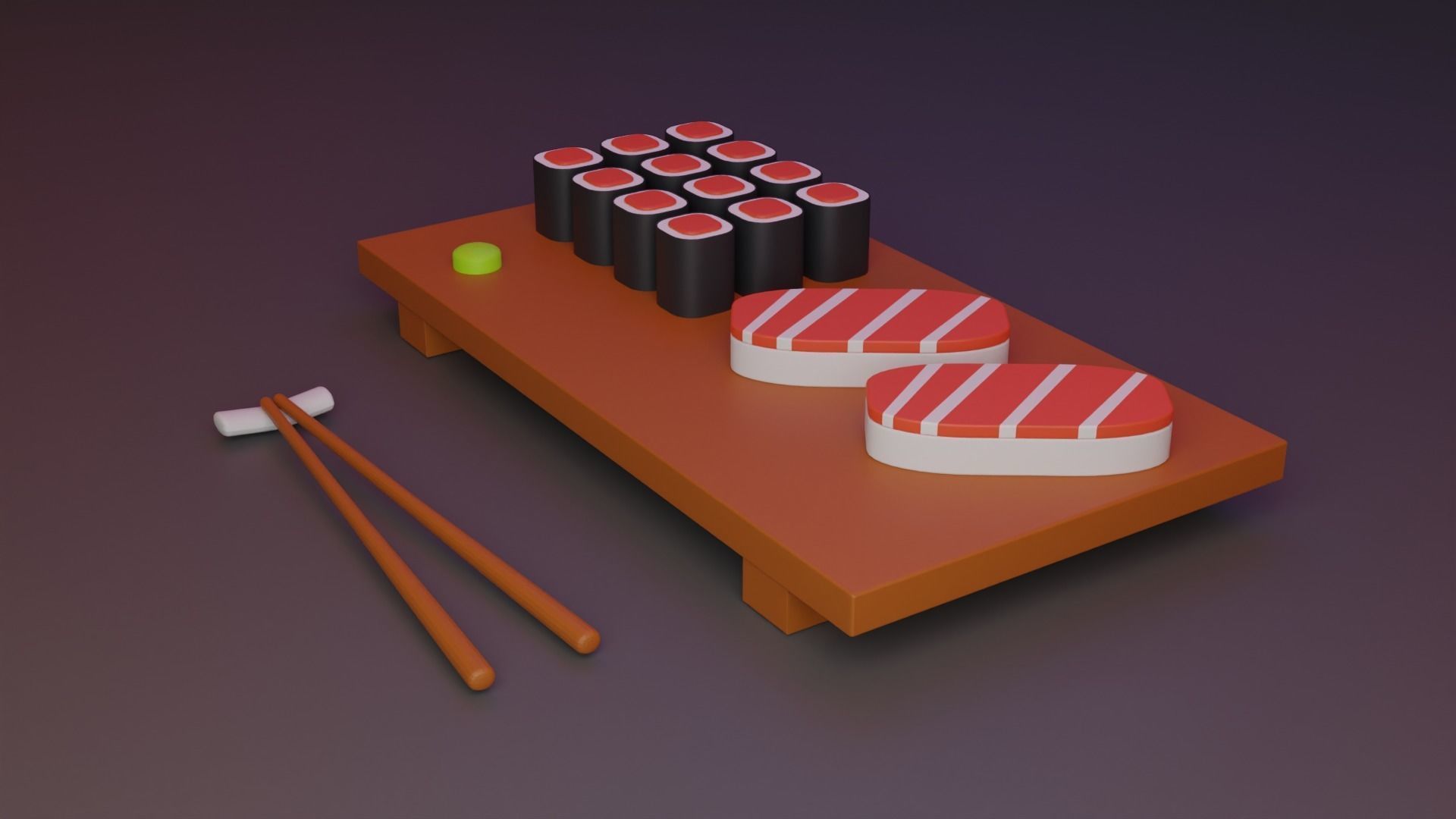 Sushi Food 3D model_2