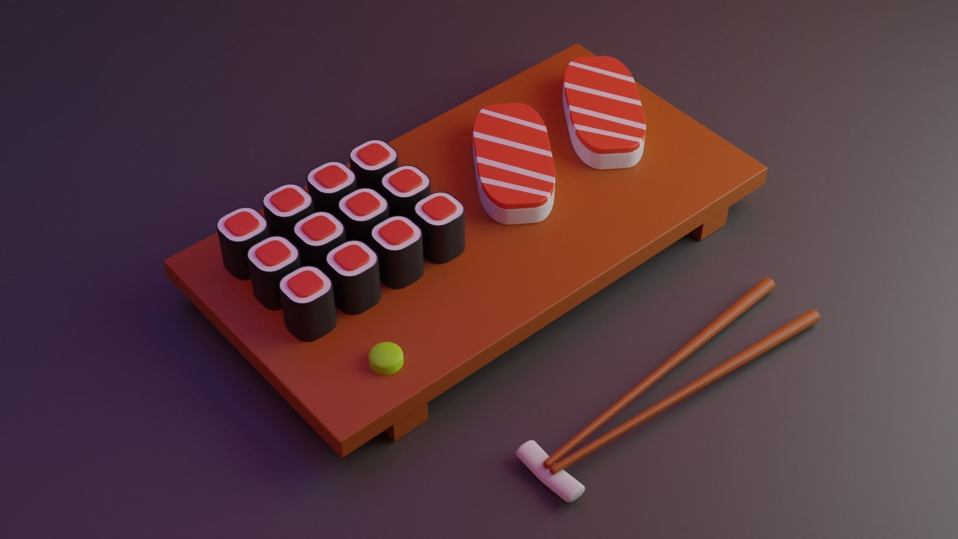 Sushi Food 3D model_4