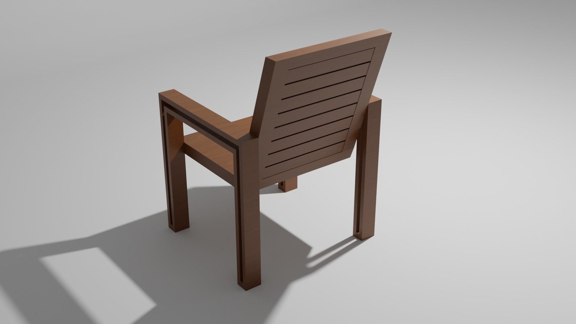 Wooden Chair Low-poly 3D model_3