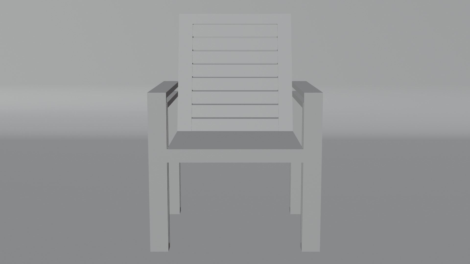 Wooden Chair Low-poly 3D model_6