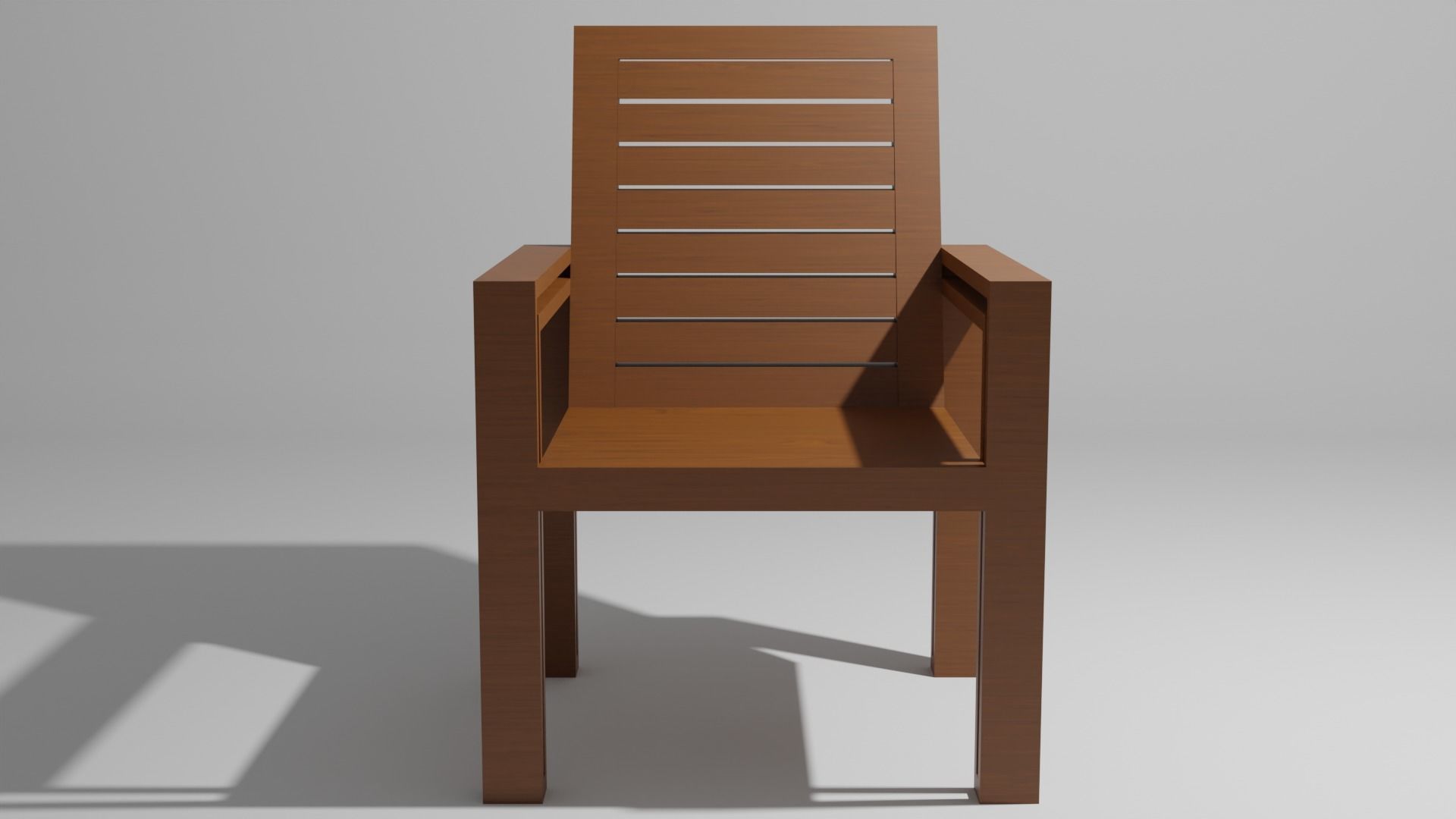 Wooden Chair Low-poly 3D model_4