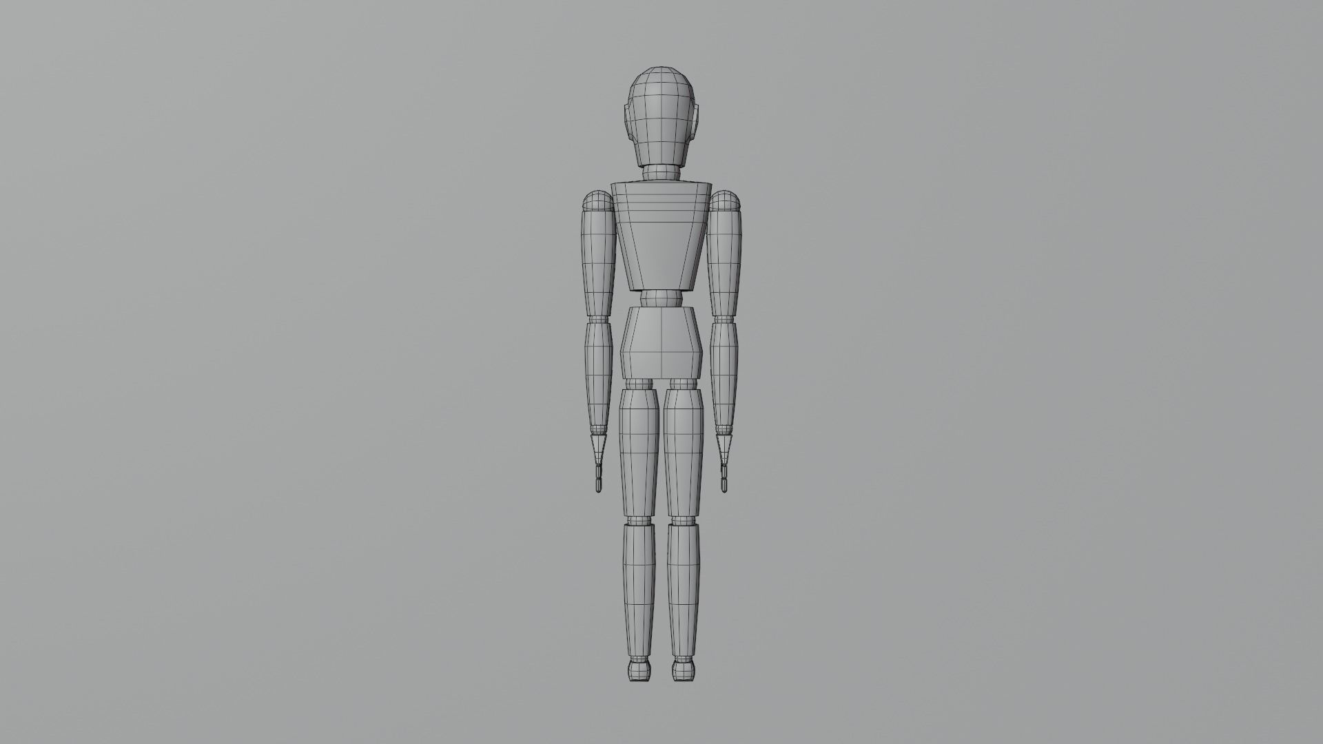 Humanoid Low-poly 3D model_7