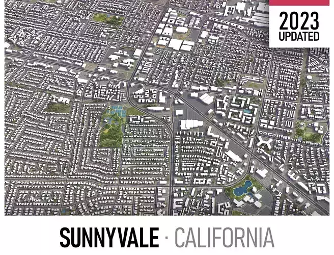 Sunnyvale Low-poly 3D model