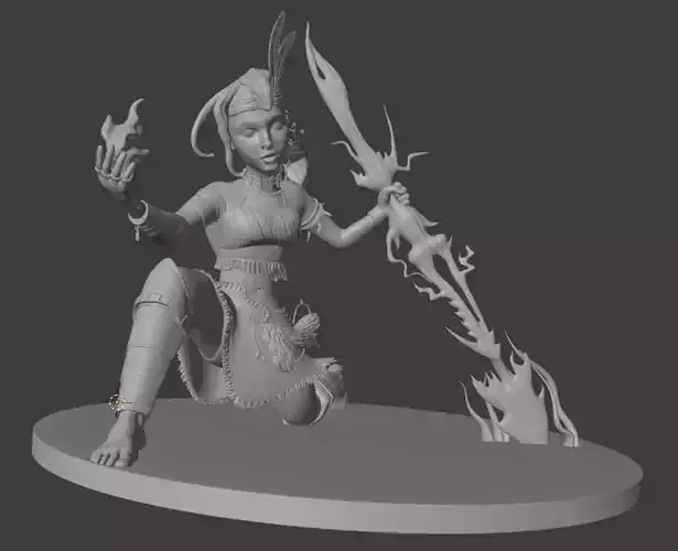 Thunder woman holding sword SI Swag  3D print model