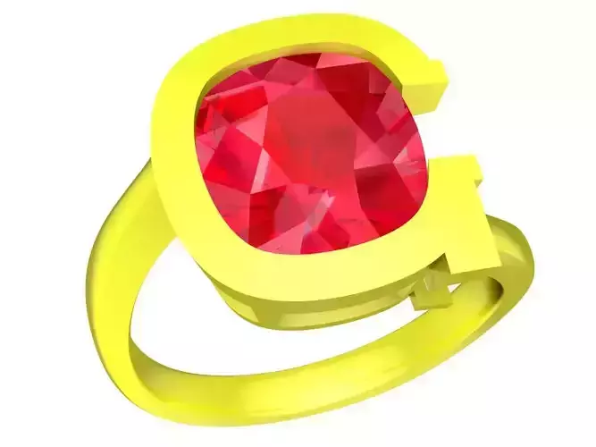 G letter diamond curshion women ring 4511